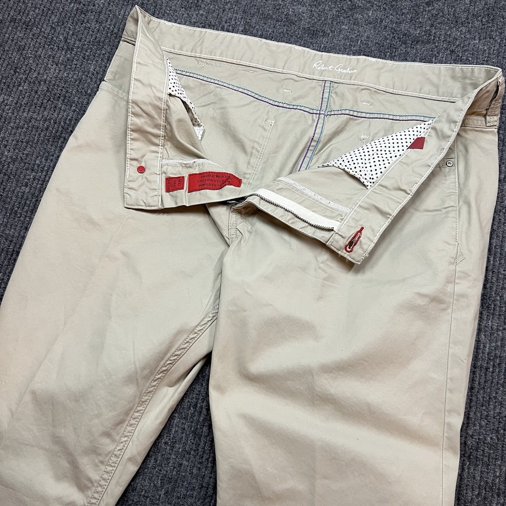 Robert Graham Slim Jim Chino Jeans Pants Cabo‎ Wabo Stone Tan Size 38x32 NWOT